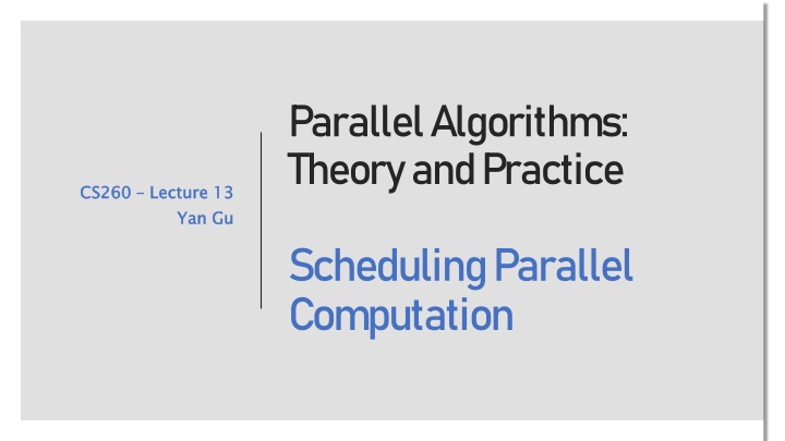 parallel algorithms theory and practice