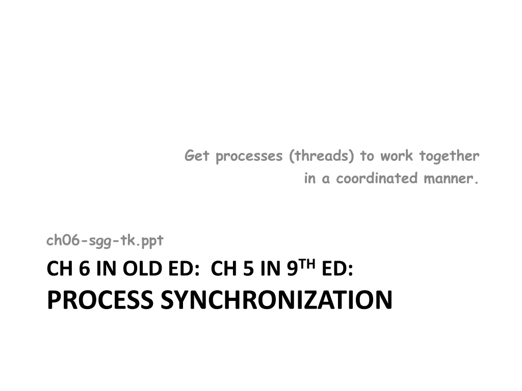 get processes threads to work together