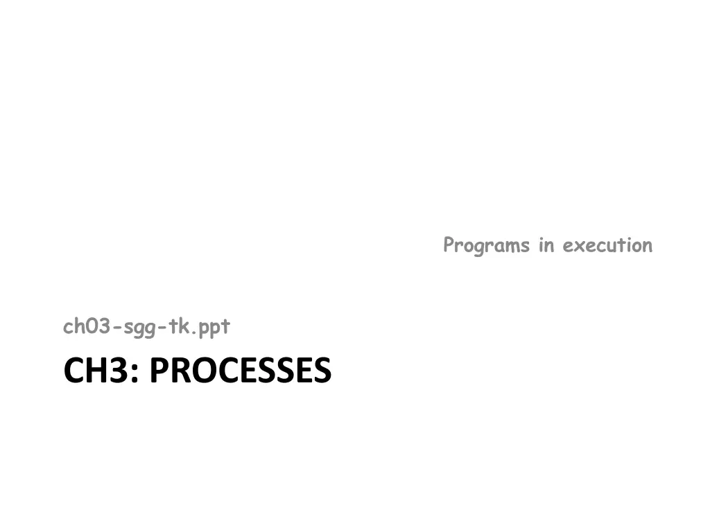 programs in execution