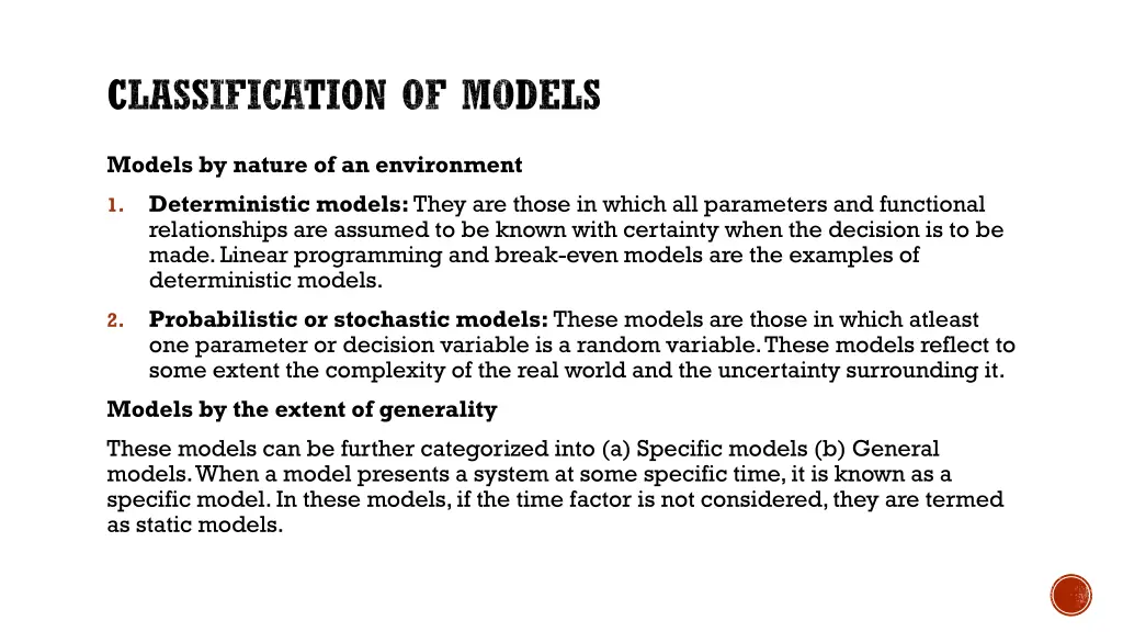 classification of models 1