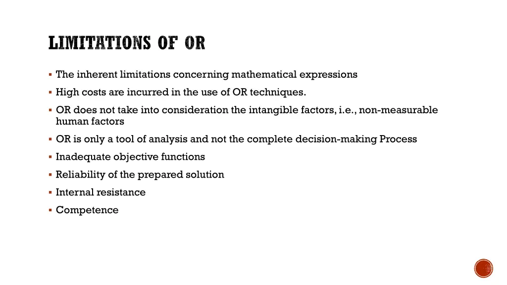 limitations of or