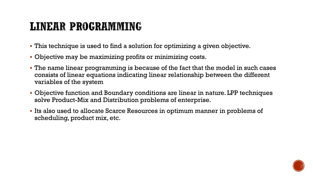 linear programming