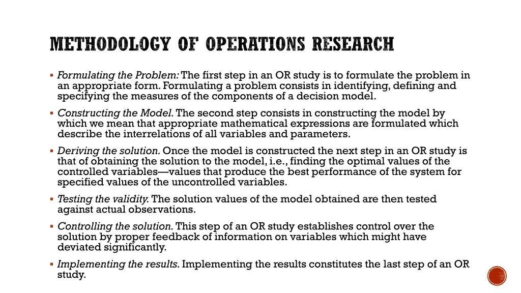methodology of operations research