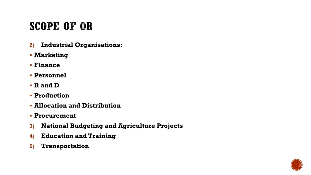scope of or 1