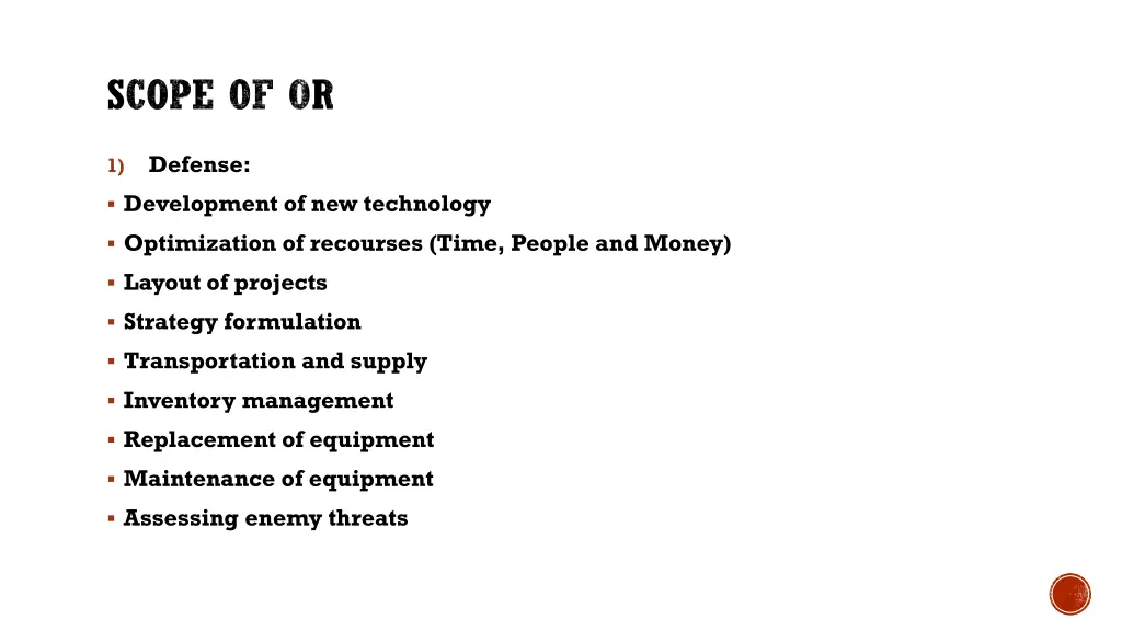scope of or