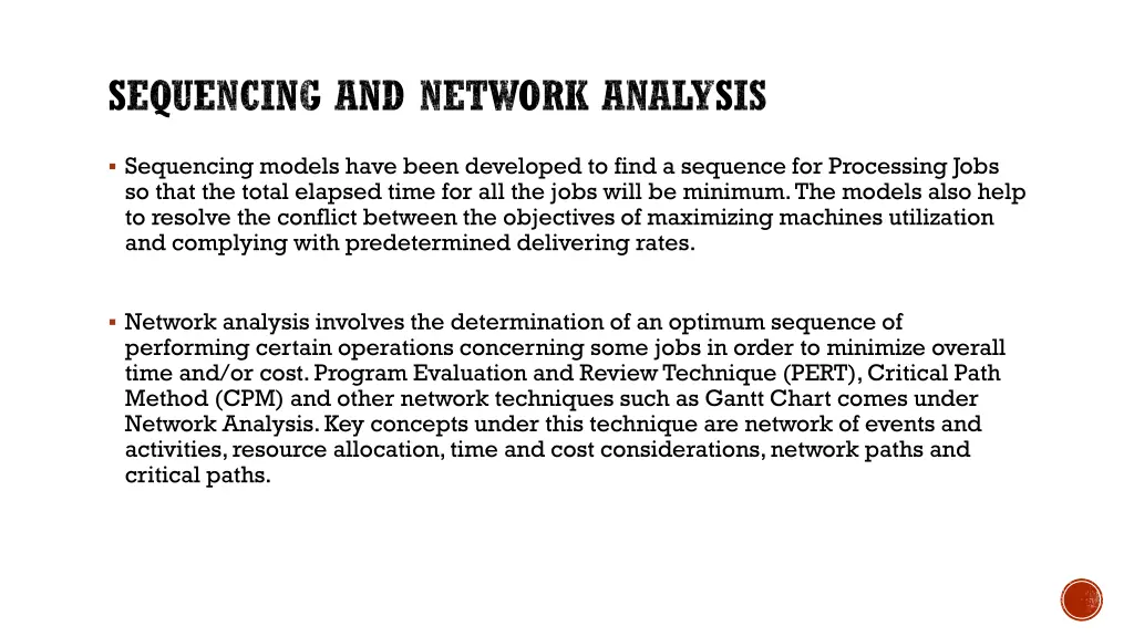 sequencing and network analysis
