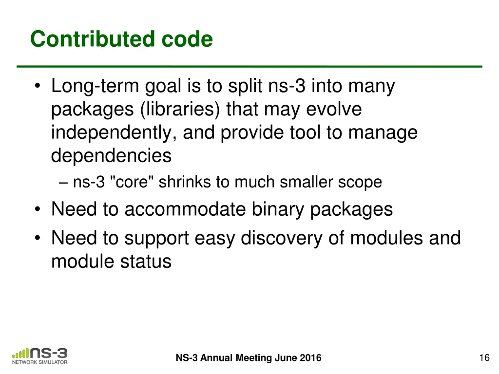 contributed code