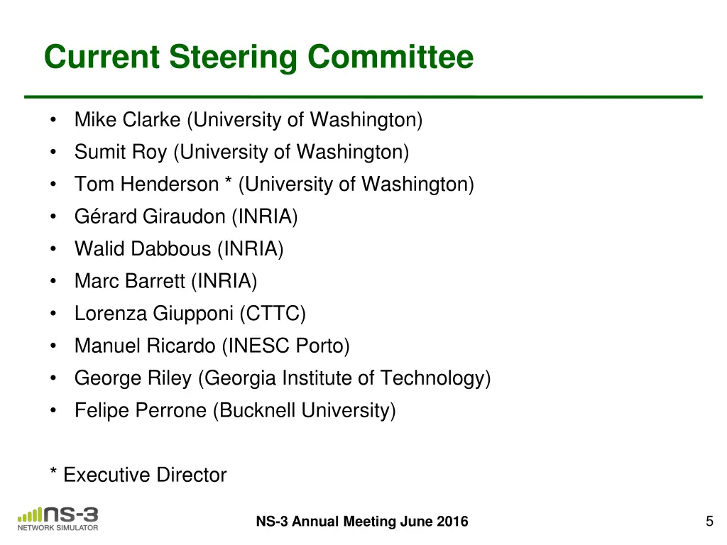 current steering committee