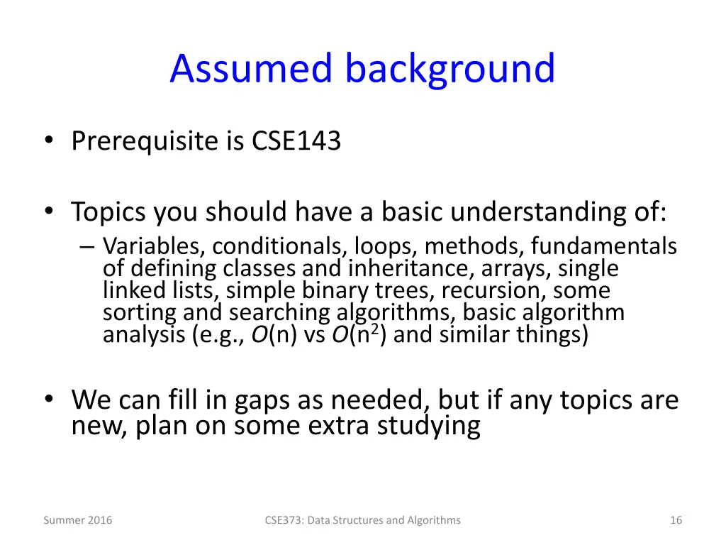 assumed background