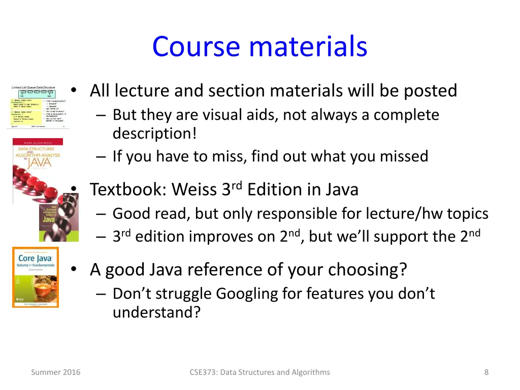 course materials