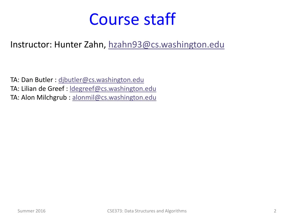 course staff