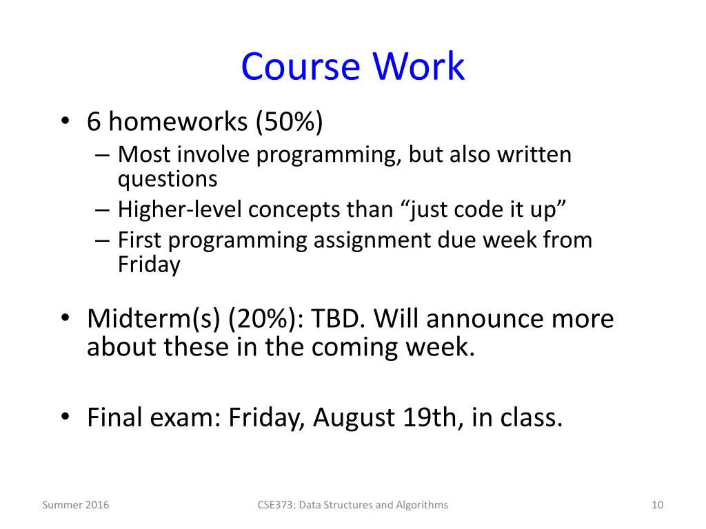 course work