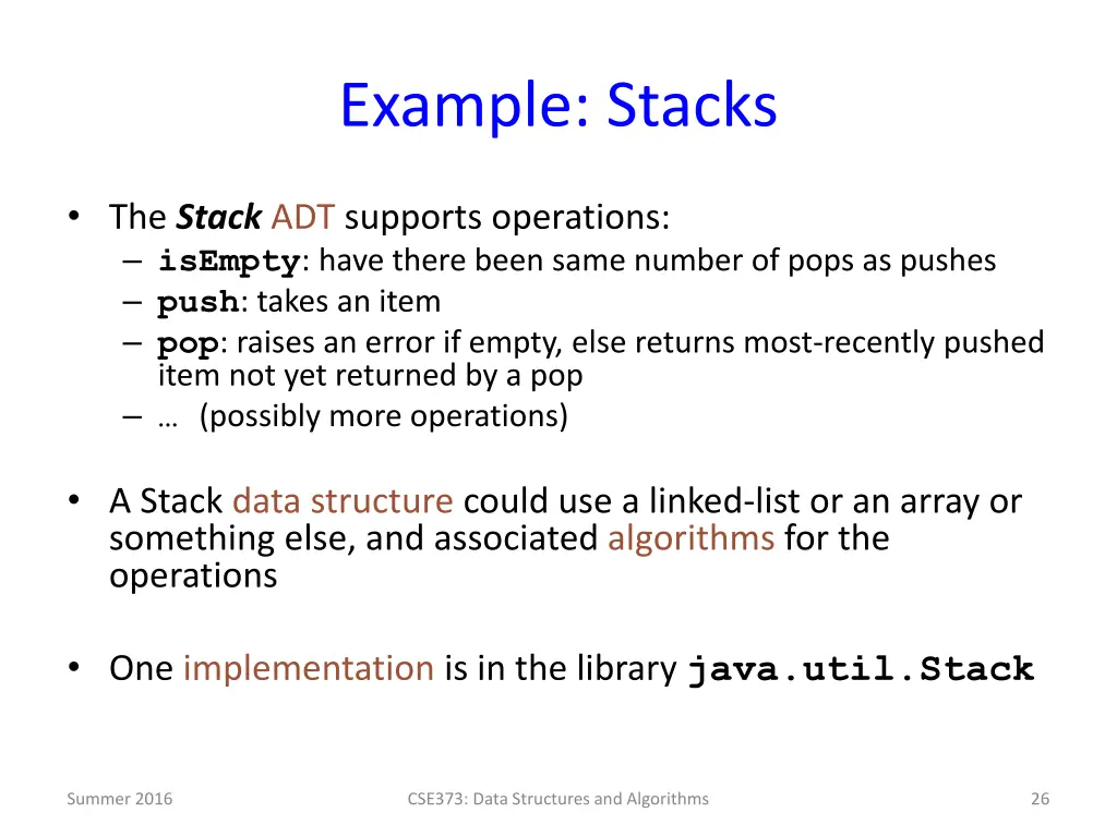 example stacks