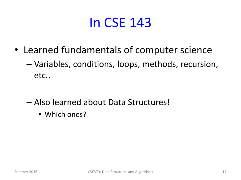 in cse 143