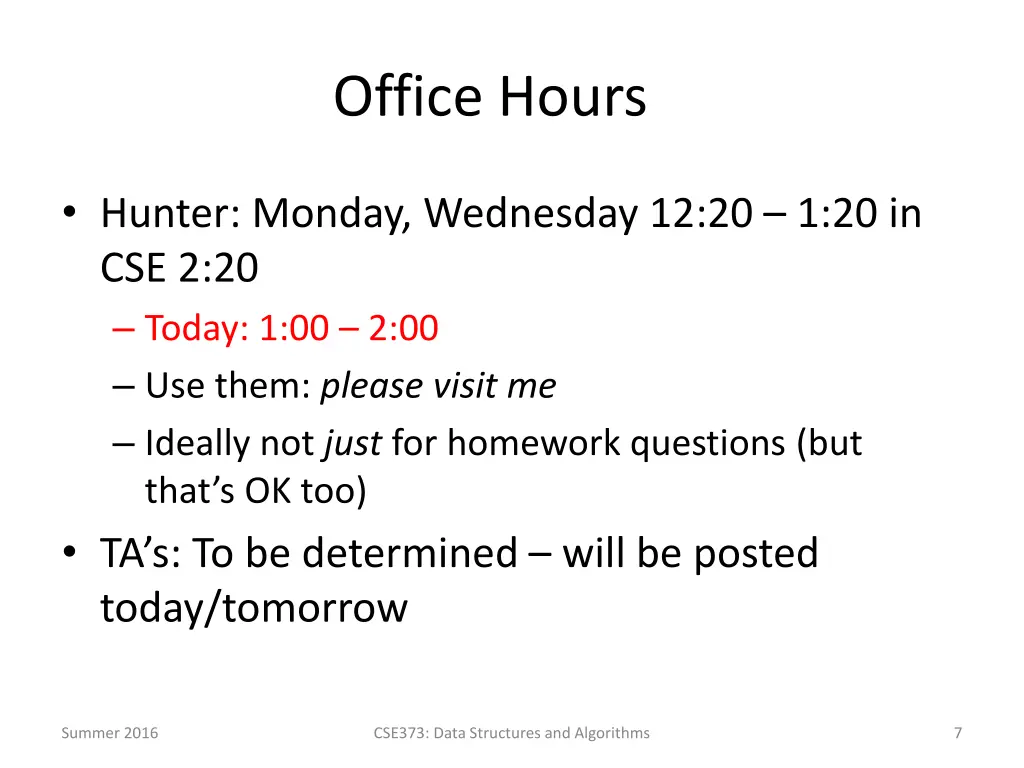 office hours