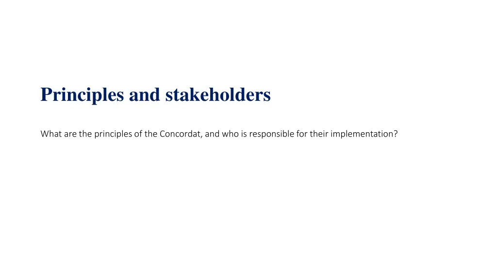 principles and stakeholders