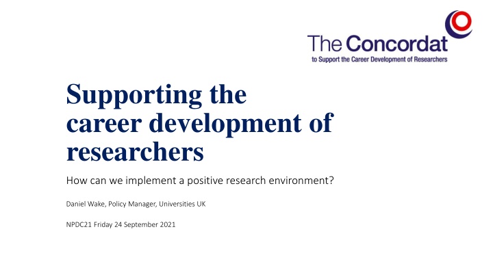 supporting the career development of researchers