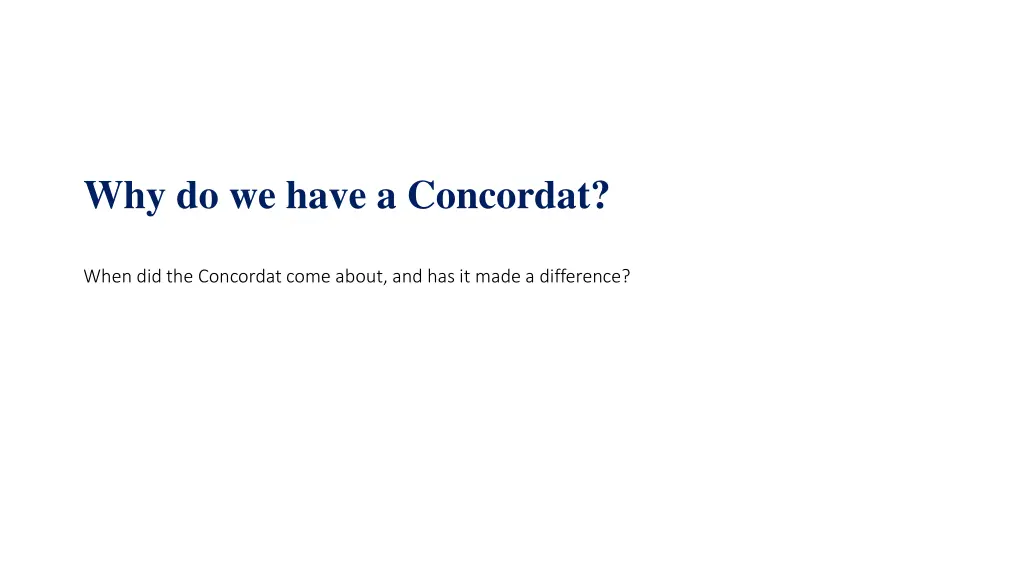 why do we have a concordat