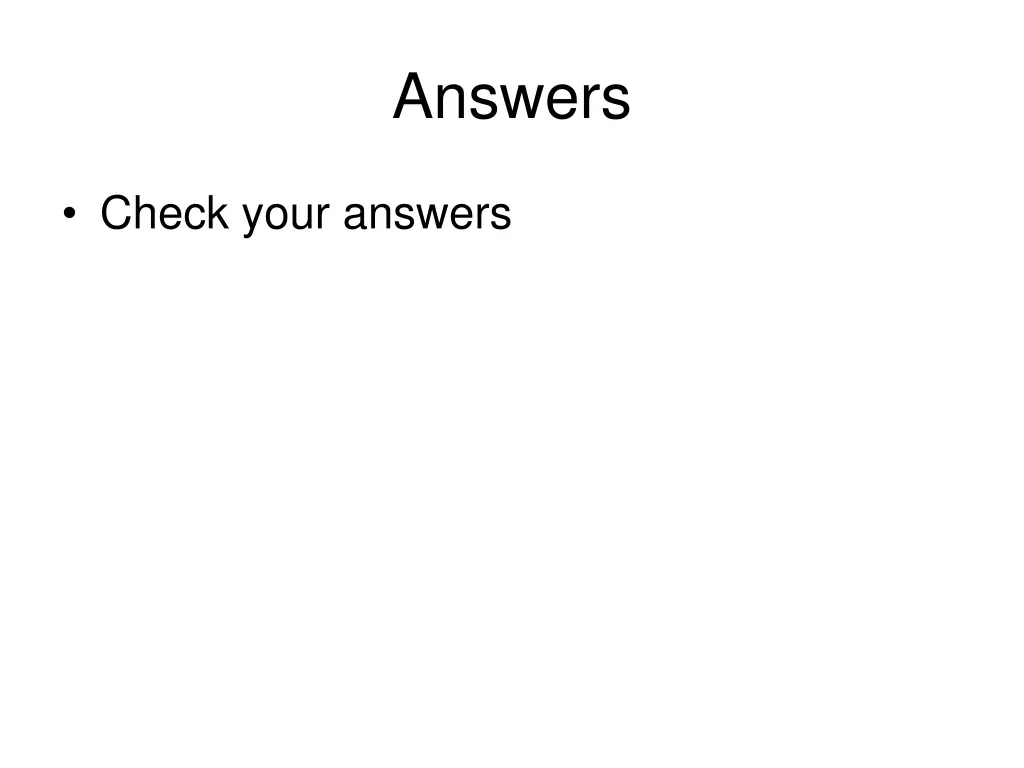 answers