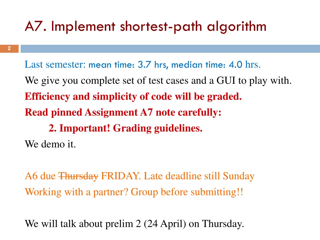 a7 implement shortest path algorithm