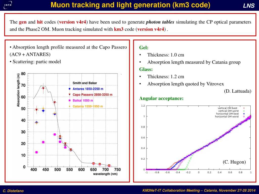 muon tracking and light generation km3 code