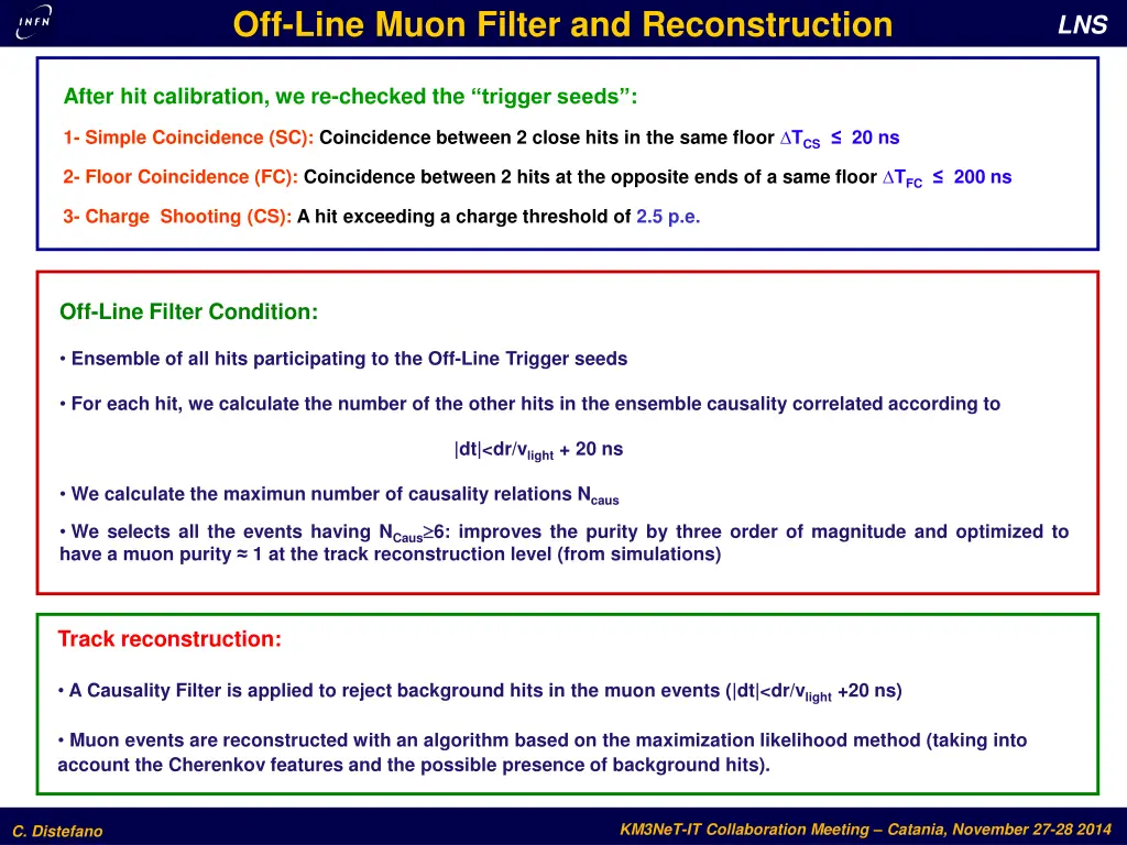 off line muon filter and reconstruction