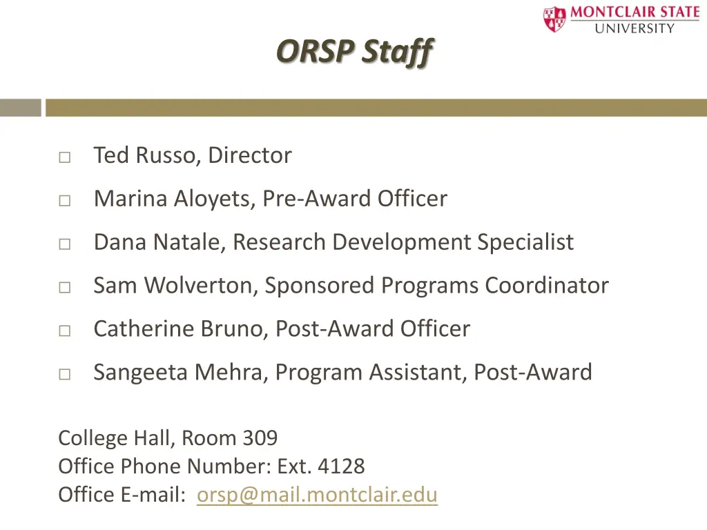 orsp staff
