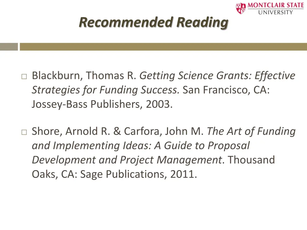 recommended reading