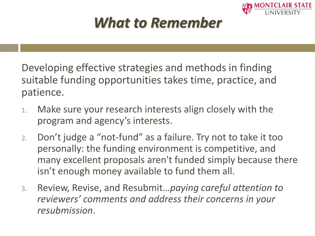 what to remember