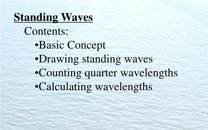 standing waves contents basic concept drawing