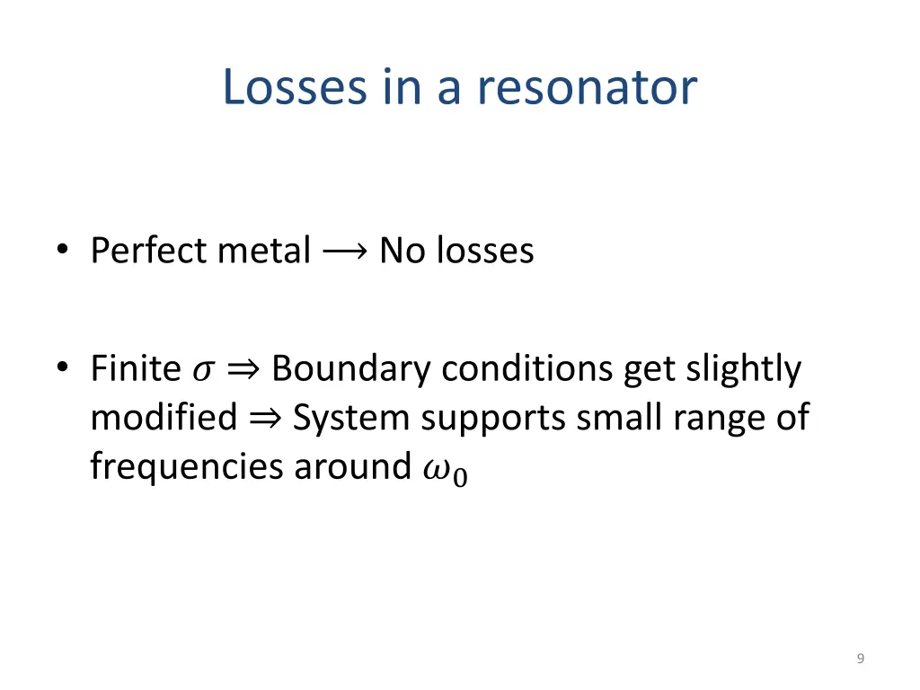 losses in a resonator