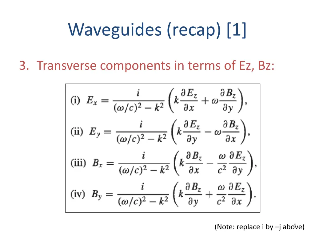 waveguides recap 1 1