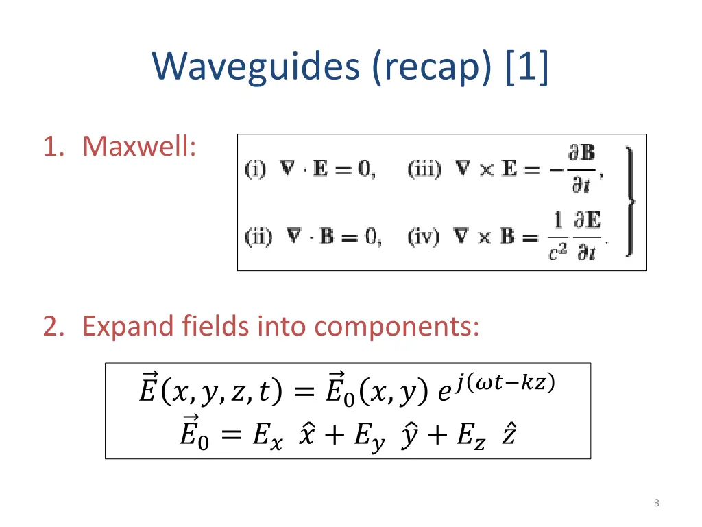 waveguides recap 1