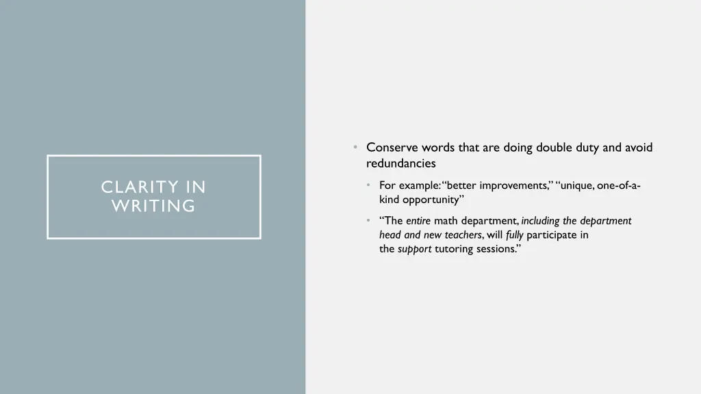 clarity in writing