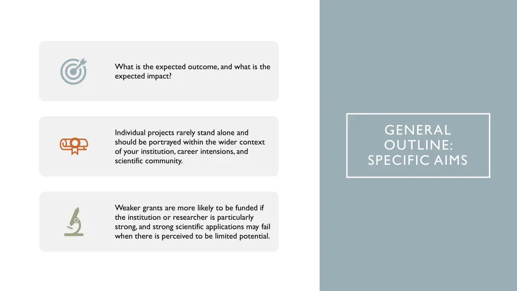 general outline specific aims