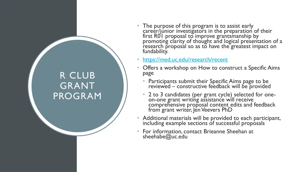 r club grant program