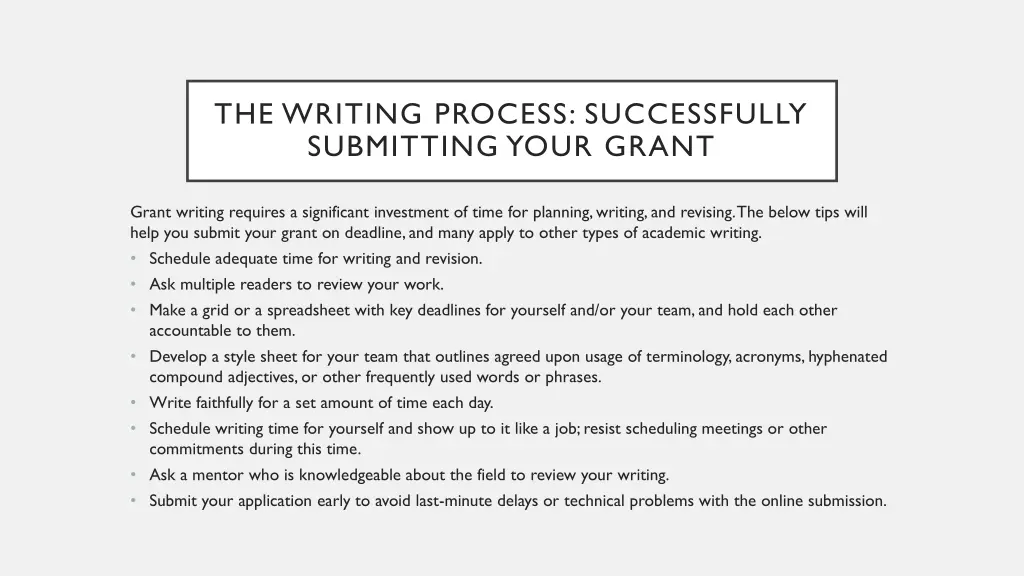 the writing process successfully submitting your