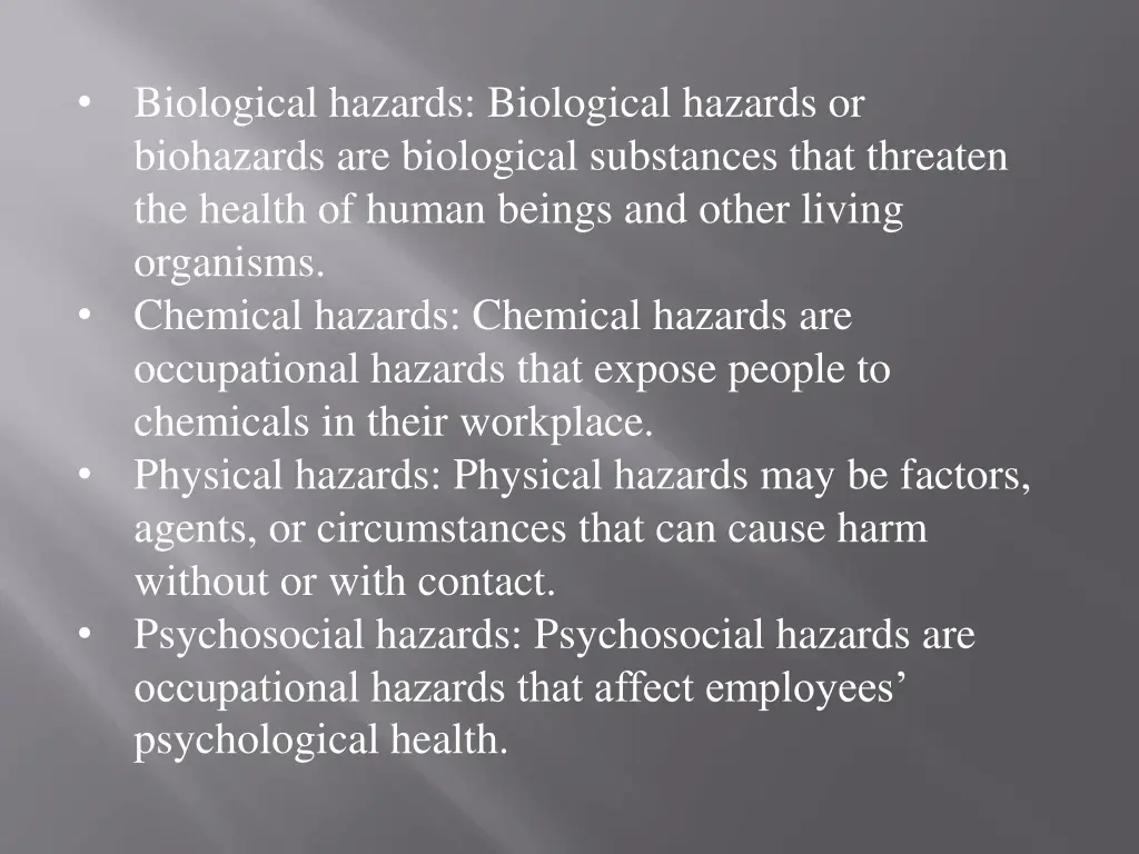 biological hazards biological hazards