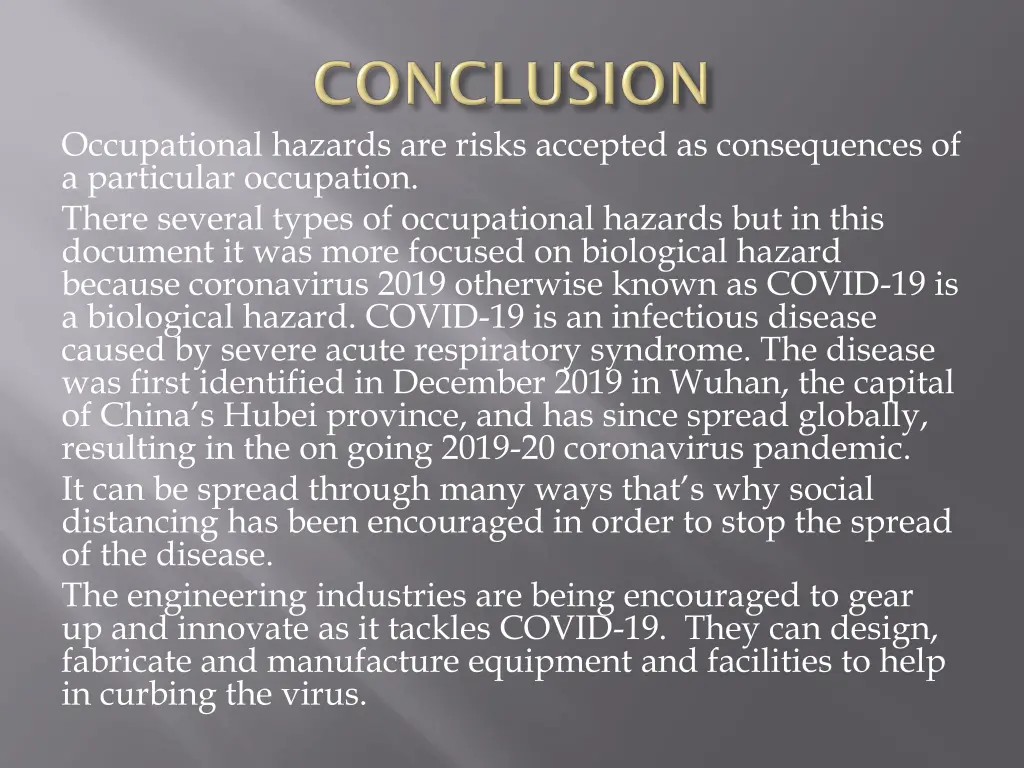 occupational hazards are risks accepted 1