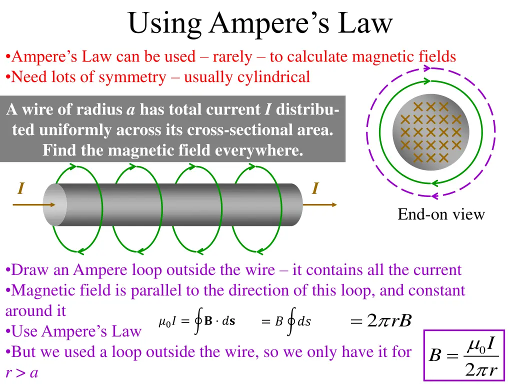 using ampere s law ampere s law can be used