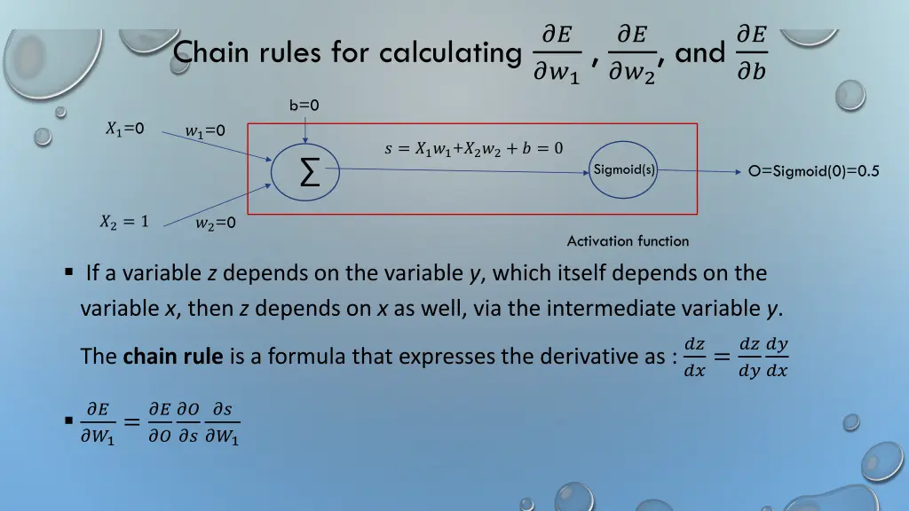 chain rules for calculating