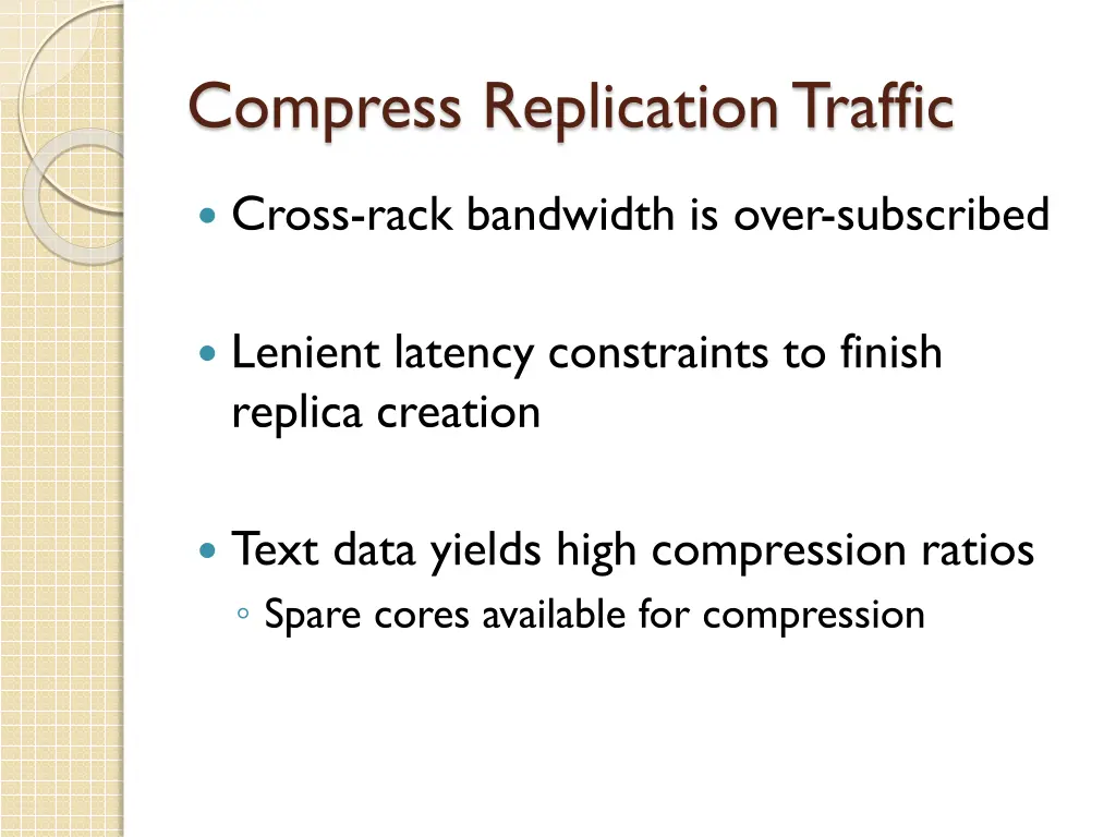 compress replication traffic