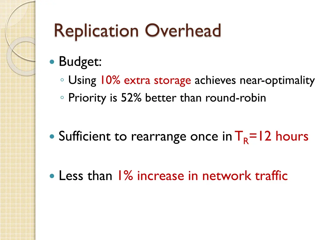 replication overhead