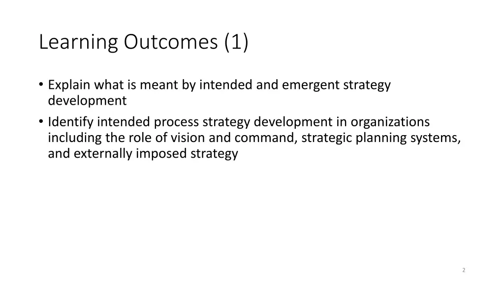 learning outcomes 1
