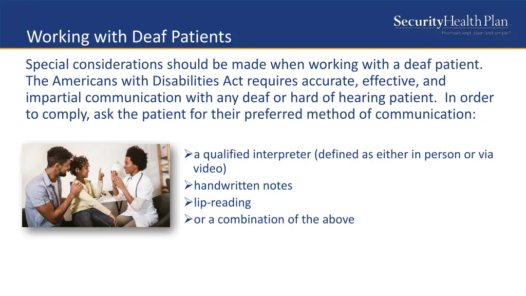 working with deaf patients