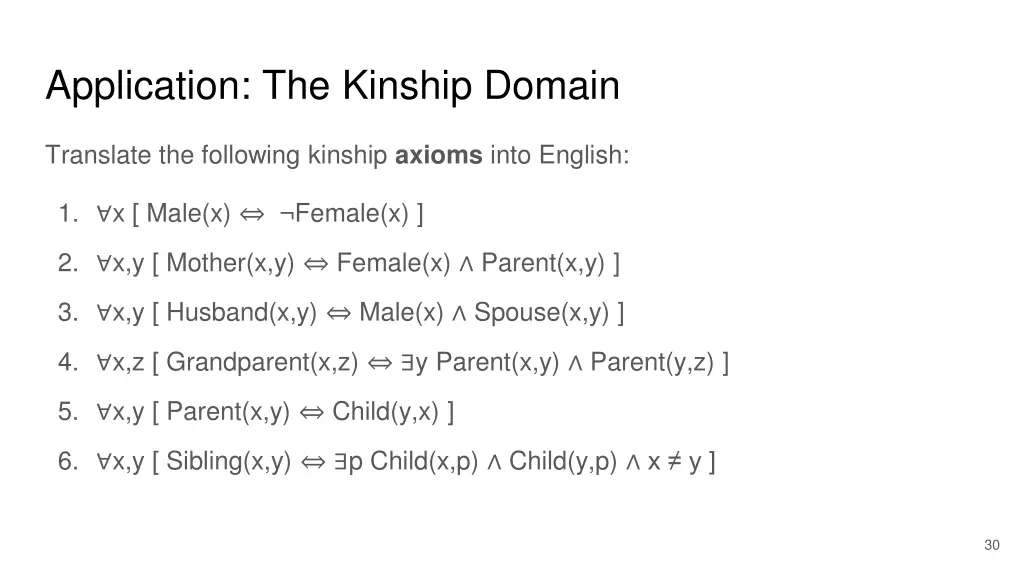 application the kinship domain