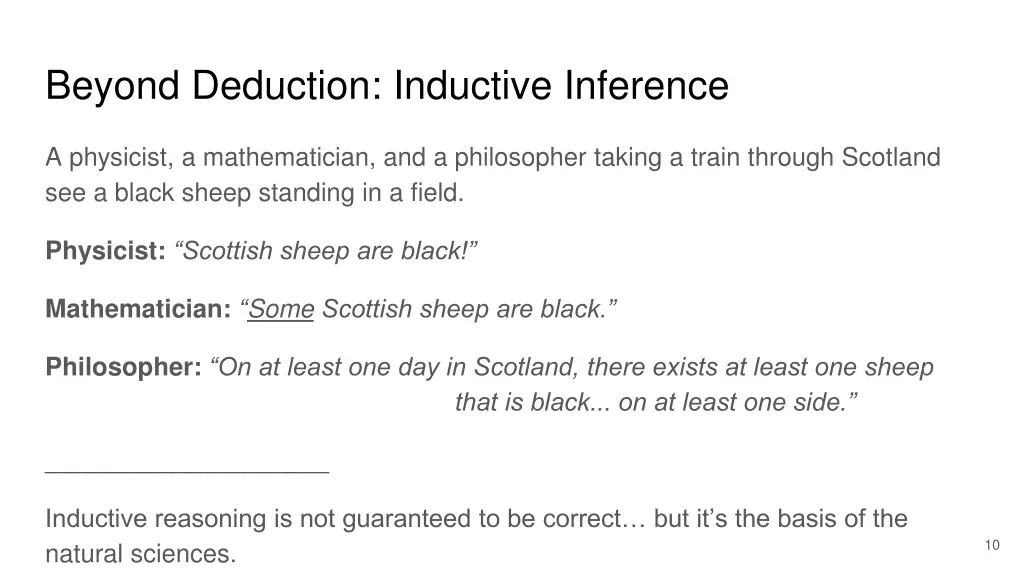 beyond deduction inductive inference