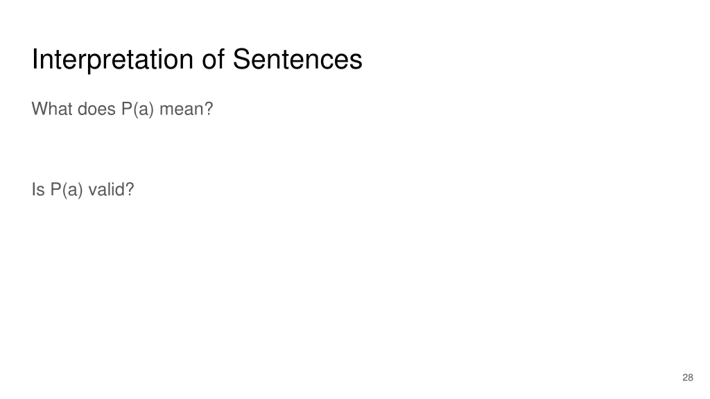 interpretation of sentences