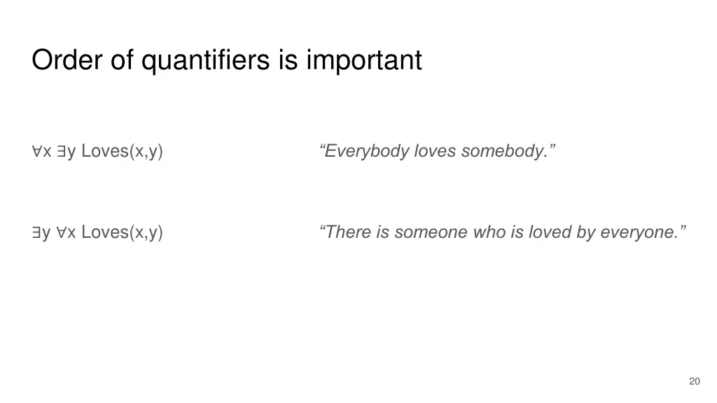 order of quantifiers is important