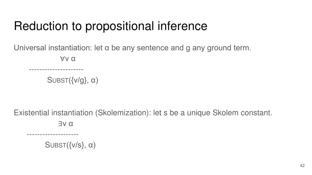 reduction to propositional inference